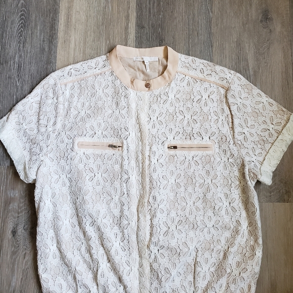 Maje Clarisse Creme Lace Romper - Picture 5 of 15